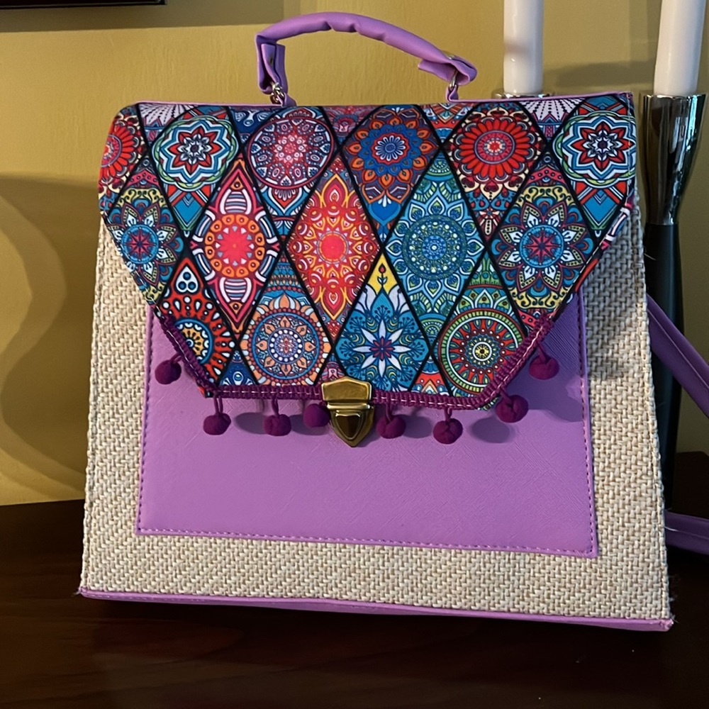 🔥Satchel/Crossbody Handbag!  Made with durable Jute material. Vibrant colors!
